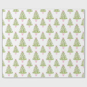Watercolor Pink Mahjong Christmas Tree Cadeaupapier (Vlak)