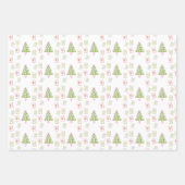 Watercolor Pink Mahjong Christmas Tree Inpakpapier Vel (Voorkant 3)