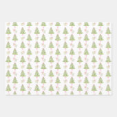 Watercolor Pink Mahjong Christmas Tree Inpakpapier Vel (Voorkant)