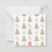 Watercolor Pink Mahjong Christmas Tree Notitiekaartje (Achterkant)