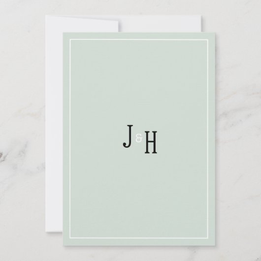 Watercolor pink mint flower bouquet Wedding Kaart (Achterkant)