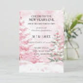 Watercolor Pink New Year's Eve Party  Kaart (Staand voorkant)