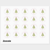 Watercolor Pink Nutcracker Christmas Tree Ronde Sticker (Vel)
