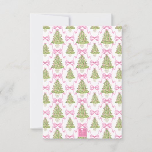 Watercolor Pink Nutcracker Monogram Crest Notitiekaartje (Achterkant)
