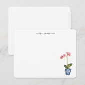 Watercolor Pink Orchid  Bedankkaart (Voorkant / Achterkant)