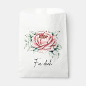 Watercolor Pink Peony Gift Bag Bedankzakje (Voorkant)