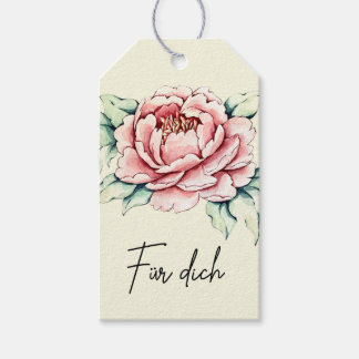 Watercolor Pink Peony Gift Tag Cadeaulabel