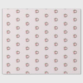 Watercolor Pink Poinsettia Wreath Pattern Cadeaupapier (Vlak)