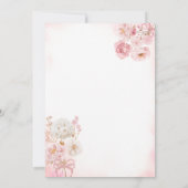Watercolor Pink Ribbon Bows Quinceañera Invitation Kaart (Achterkant)