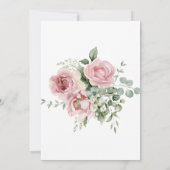 Watercolor PInk Rose Birthday Party  Kaart (Achterkant)
