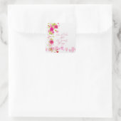 Watercolor Pink Roses Hearts Romantic Lovers  Vierkante Sticker (Tas)