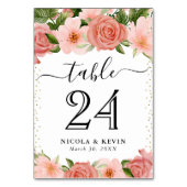 Watercolor Pink Roses Wedding Kaart (Achterkant)