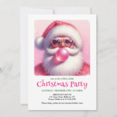Watercolor Pink Santa Bubble Gum Funny Christmas  Kaart (Voorkant)