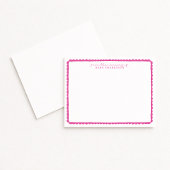 Watercolor Pink Scalloped Nursery Note Card Aankondiging