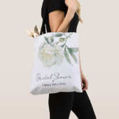 Watercolor Pioen Bloem | Bruidsfeest Tote Bag (Dichtbij)