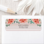 Watercolor Pioen Bloem Retouradres Label (Insitu)