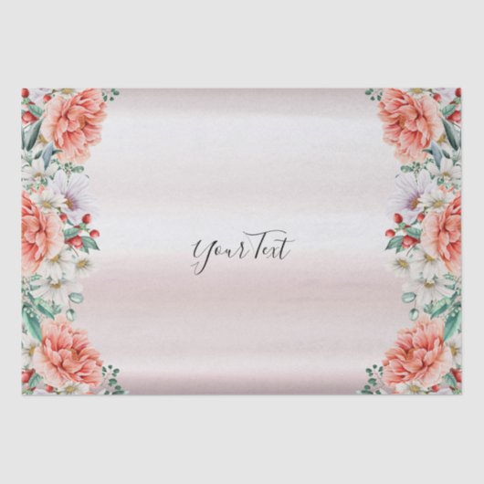 Watercolor Pioen Bloem Tissuepapier (Voorkant)