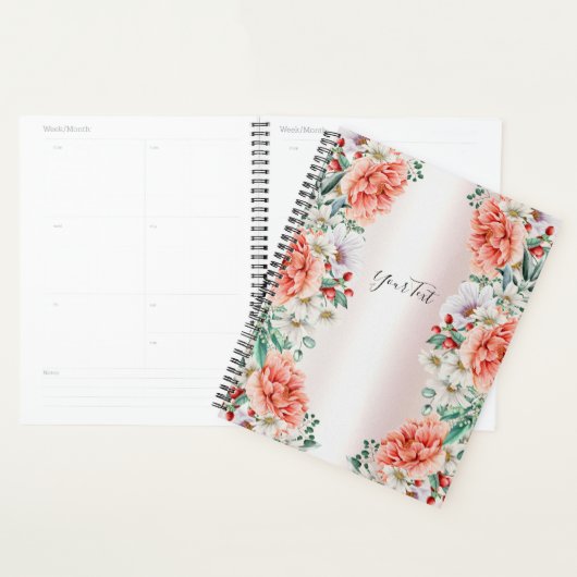 Watercolor Pioen Bloem Trouw Planner (Display)