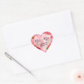Watercolor Pioen Bloemen Bruidsdouche Hart Sticker (Envelop)