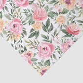 Watercolor Pioen Geschenk Tissuepapier (Detail)