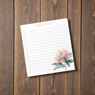 Watercolor Pioen To Do Lijst Modern Boho Chic Notitieblok