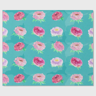Watercolor Pioenrozen Bloempatroon Cadeaupapier
