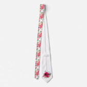 Watercolor Pioenrozen Bloemrijke Zomer Stropdas (Achterkant)