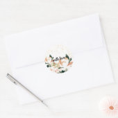 Watercolor Pioenrozen Goud Gespetterde Sticker (Envelop)