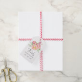 Watercolor Pioenrozen Lente Bruiloft Cadeaulabel (Met Touw)
