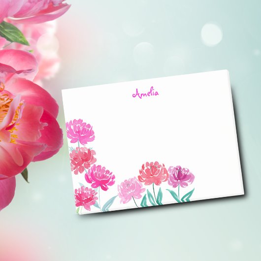 Watercolor Pioenrozen Persoonlijk Post-it® Notes