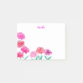 Watercolor Pioenrozen Persoonlijk Post-it® Notes (Voorkant)
