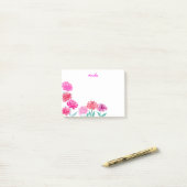 Watercolor Pioenrozen Persoonlijk Post-it® Notes (Op bureau)