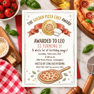 Watercolor Pizza een kookmuts Onderscheiding Verja Kaart