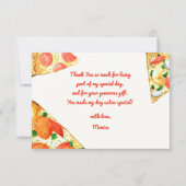 Watercolor pizza feest verjaardag bedankkaart (Voorkant)