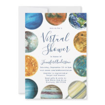 Watercolor Planets Virtuele Baby Shower