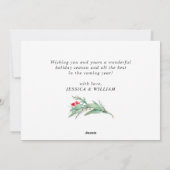 Watercolor Poinsettia Mistletoe Kerst Groet Feestdagenkaart (Achterkant)