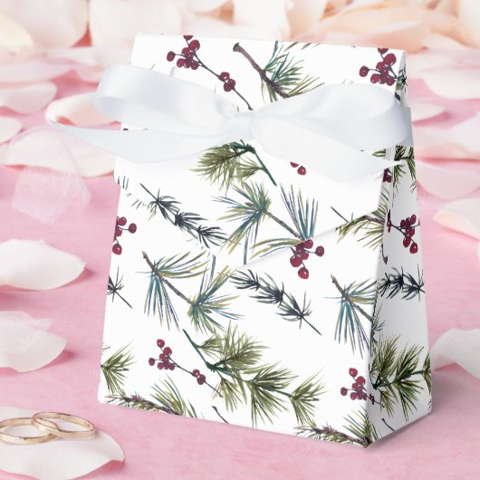 Watercolor Poinsettia Pattern Bedankdoosjes (Huwelijk)