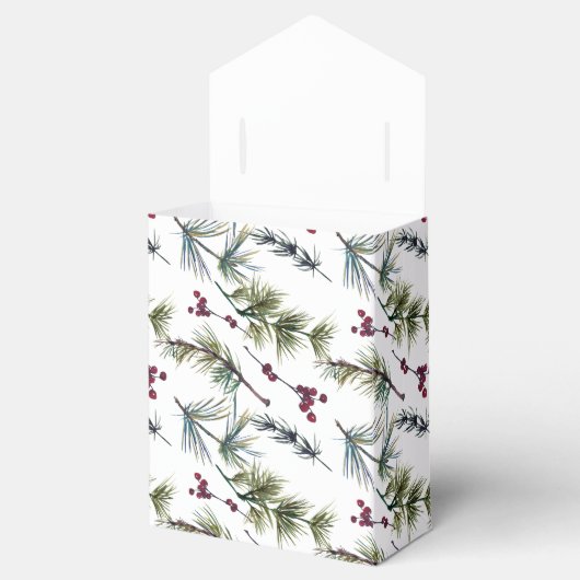 Watercolor Poinsettia Pattern Bedankdoosjes (Geopend)