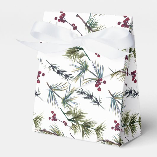 Watercolor Poinsettia Pattern Bedankdoosjes (Voorkant Zijde)