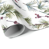 Watercolor Poinsettia Pattern  Cadeaupapier (Rol Hoek)