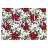 Watercolor Poinsettia Pattern  Groot Cadeauzakje (Achterkant)