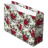 Watercolor Poinsettia Pattern  Groot Cadeauzakje (Voorkant Gekanteld)