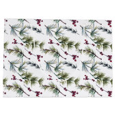 Watercolor Poinsettia Pattern  Groot Cadeauzakje (Achterkant)