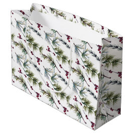 Watercolor Poinsettia Pattern Groot Cadeauzakje