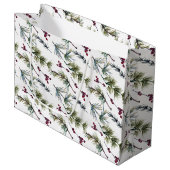 Watercolor Poinsettia Pattern  Groot Cadeauzakje (Voorkant Gekanteld)