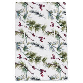 Watercolor Poinsettia Pattern Medium Cadeauzakje (Voorkant)