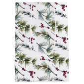 Watercolor Poinsettia Pattern Medium Cadeauzakje (Achterkant)