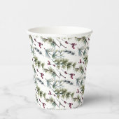 Watercolor Poinsettia Pattern Papieren Bekers (Rechts)