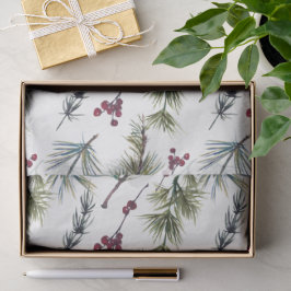 Watercolor Poinsettia Pattern Tissuepapier