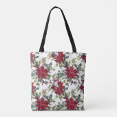 Watercolor Poinsettia Pattern Tote Bag (Achterkant)